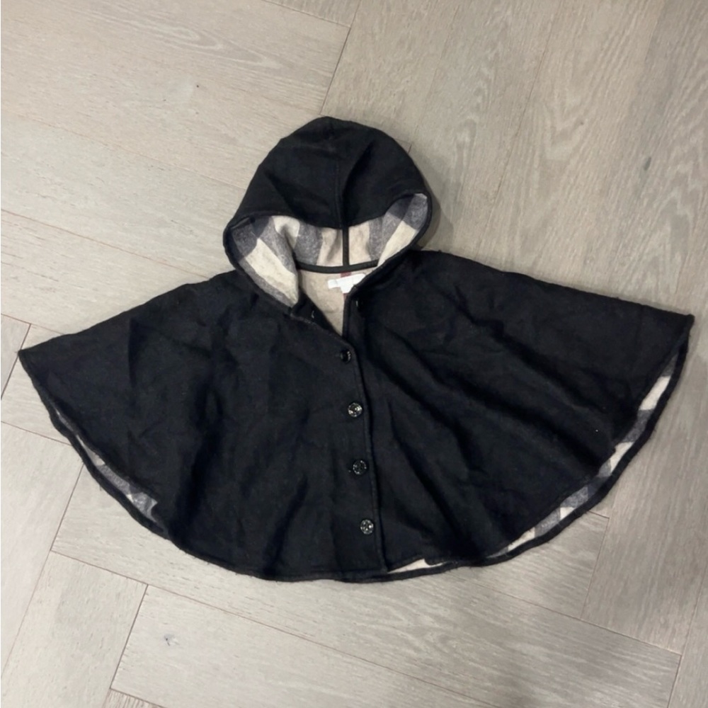 Burberry Girls Wool Cape – Iconic Check Lining – Size M
